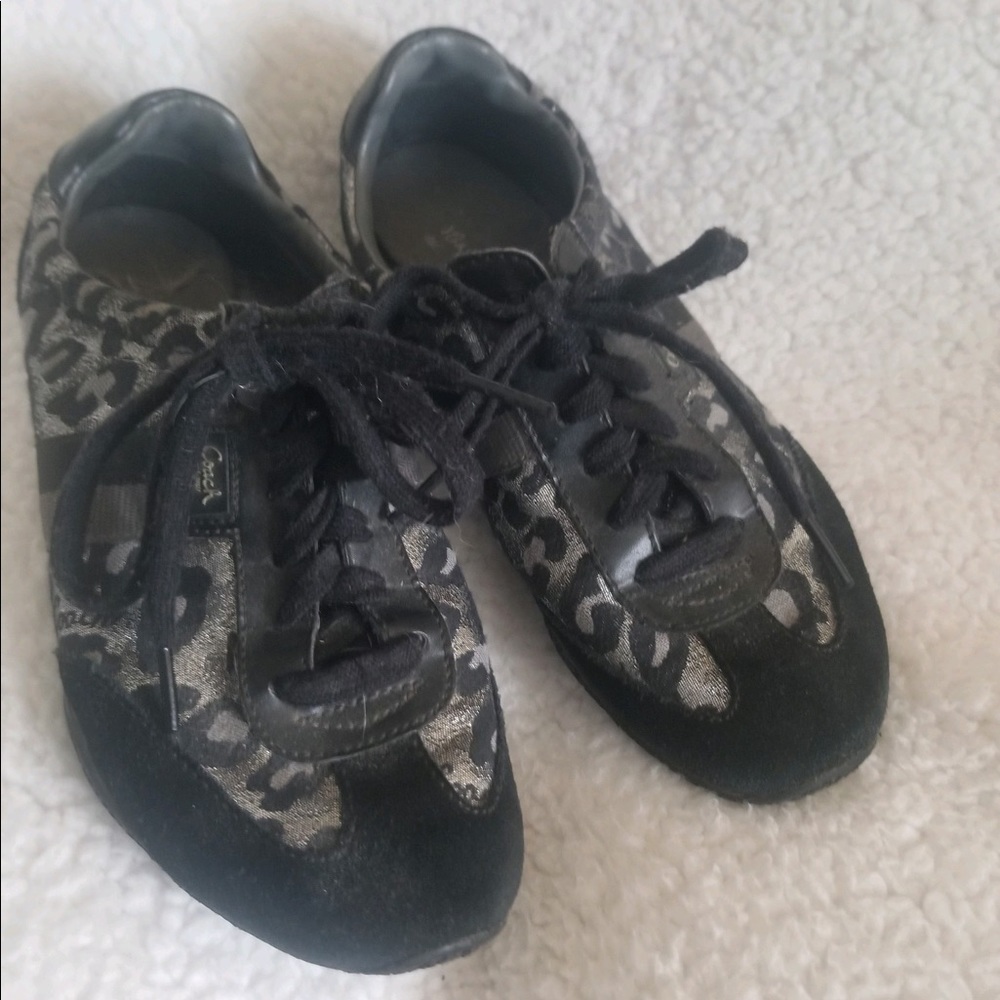 Cute leopard print COACH sneakers